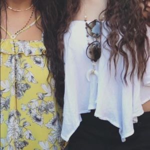 Free people white off the shoulder crop top
